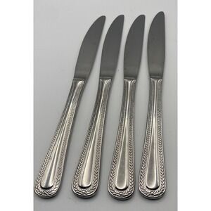 Hampton Silversmith Braided Rope Stainless‎ Silverware Lot Of 4 Butter Knifes